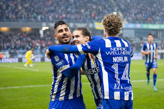 IFK Göteborgs Eman Markovic jublar ihop med Hosam Aiesh