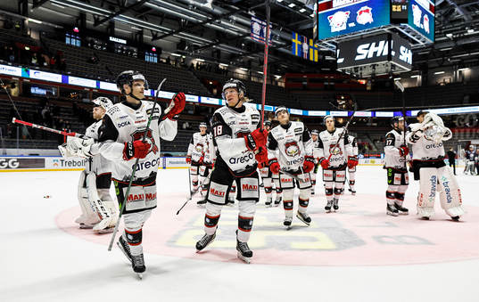 Malmö Redhawks spelare med Johan Olofsson och Marcus