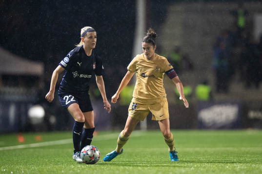 Olivia Schough of FC Rosengård and Marta Torrejon of