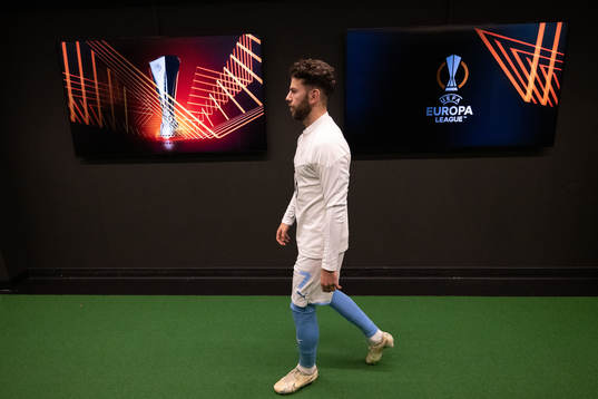 Erdal Rakip of Malmö in the in the players tunnel
