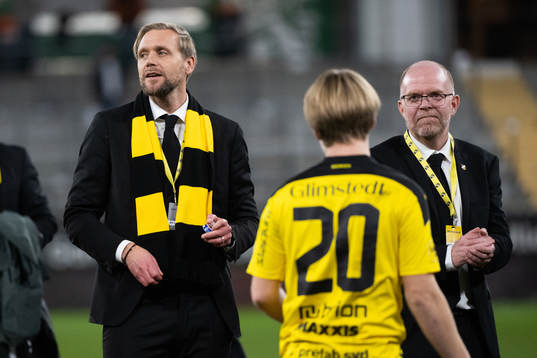 Häckens klubbchef Marcus Jodin och ordförande Anders Billström