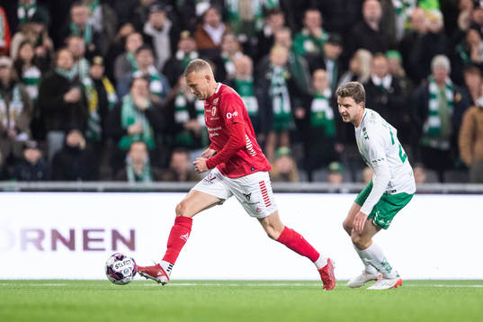 Kalmars Rasmus Sjöstedt och Hammarbys Joel Nilsson