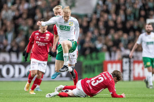 Hammarbys Gustav Ludwigson och Kalmars Johan Karlsson