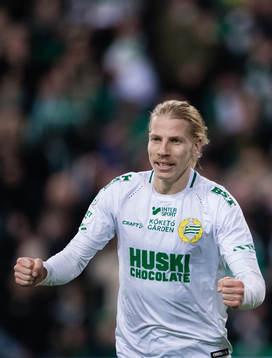 Hammarbys Gustav Ludwigson jublar efter 4-2