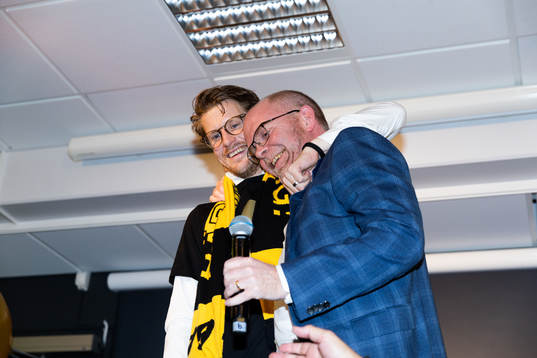 Häckens Erik Friberg  och ordförande Anders Billström
