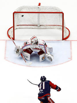 Mål 1-0 på straff av Linköpings Broc Little förbi