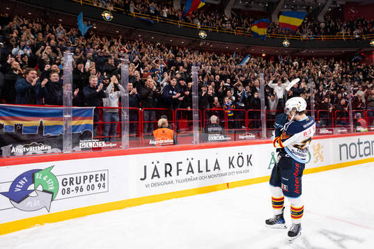 Djurgårdens Liam Öhgren jublar