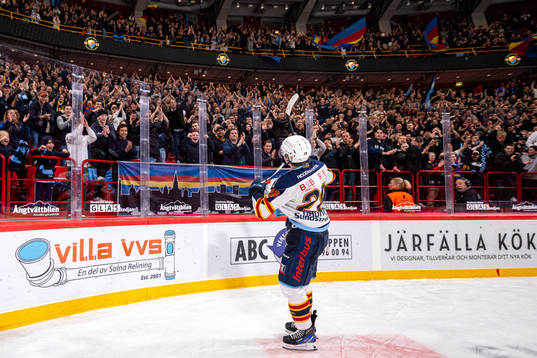Djurgårdens Liam Öhgren jublar