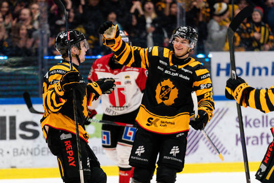 Skellefteås Elias Stenman och Simon Robertsson jublar