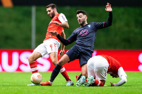 Erdal Rakip of Malmö FF and Abel Ruiz of Braga