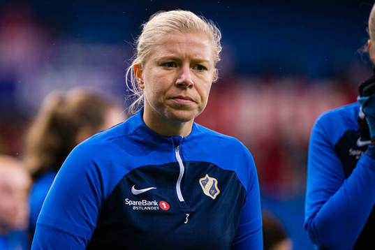 Ingrid Katrine Buer Søndenå of Stabæk warms up ahead of the women’s cup final match between Brann and Stabæk on November 5, 2022 in Oslo.