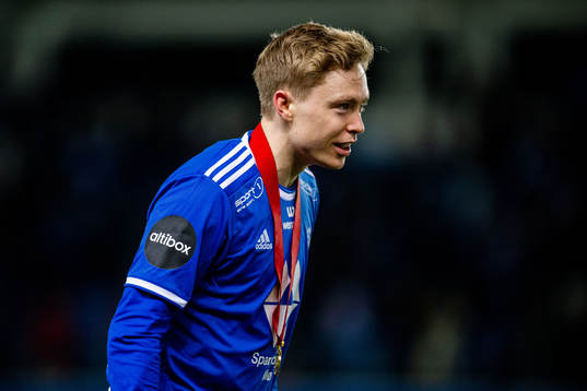 Ola Brynhildsen of Molde celebrates winning the league
