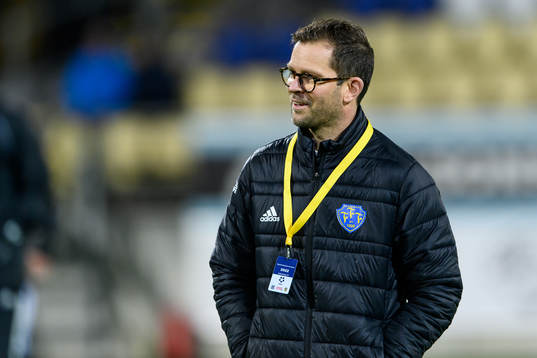 Falkenbergs FFs sportchef David Svensson före match ett i kvalet till Superettan mellan Falkenberg och Östersund den 10 november 2022 i Falkenberg. 