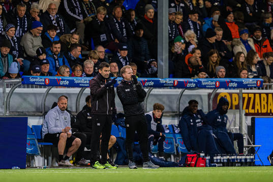 Magne Hoseth, assistant coach of Kristiansund, and Christian Michelsen, head coach of Kristiansund,