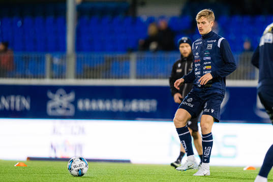 Snorre Strand Nilsen of Kristiansund warms up