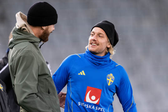 Pontus Jansson and Emil Forsberg of the Swedish national football team