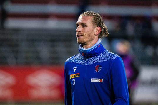 Quint Arie Jansen of Sandefjord ahead of the Eliteserien playoff football match between Kongsvinger and Sandefjord on November 19, 2022 in Kongsvinger.