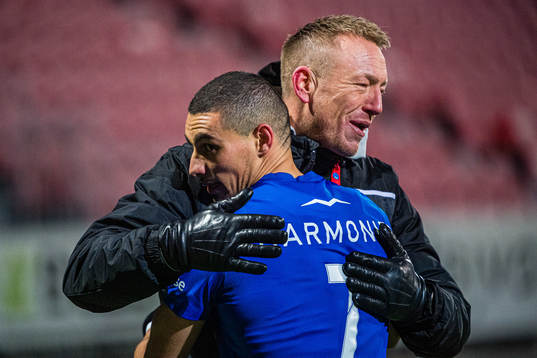 Mohamed Ofkir of Sandefjord celebrates