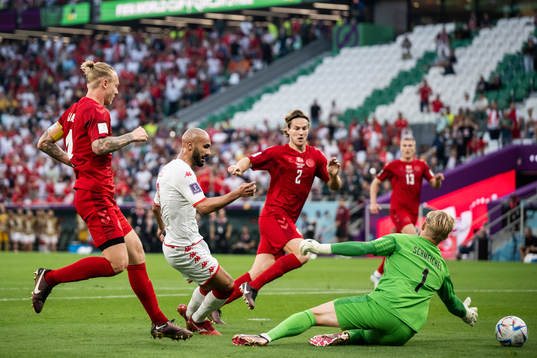 Simon Kjær, Joachim Andersen and goalkeeper Kasper