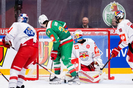 Marco Kasper of Rögle scores the 4-0 goal past goalkeeper