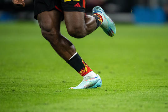 Michy Batshuayi of Belgium’s shoes with rainbow details