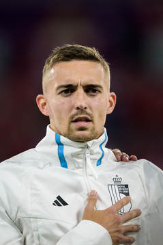 Timothy Castagne of Belgium ahead of the FIFA World Cup 2022 football match between Belgium and Canada on November 23, 2022 in Doha. 