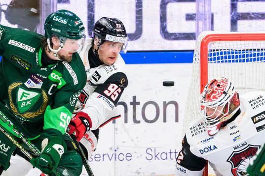 Färjestads Linus Johansson och Malmö Redhawks Carl