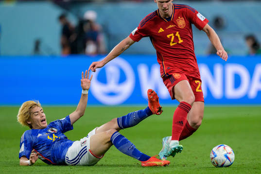 Junya Ito of Japan and Dani Olmo of Spain