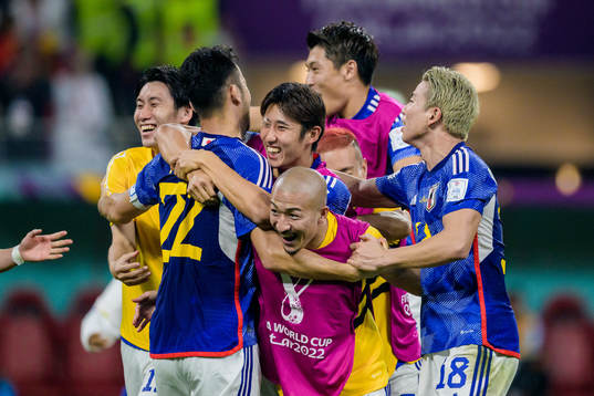 Players of Japan celebrate