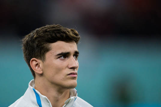 Gavi of Spain ahead of the FIFA World Cup 2022 football match between Japan and Spain on December 1, 2022 in Doha. 