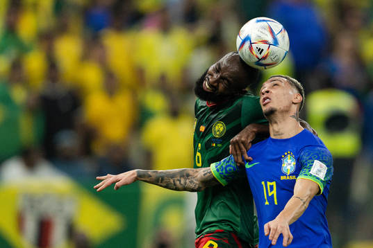 Nicolas Moumi Ngamaleu of Cameroon and Antony of Brazil