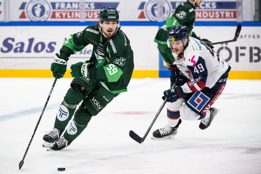 Färjestads Linus Johansson och Linköpings Benjamin Maxwell