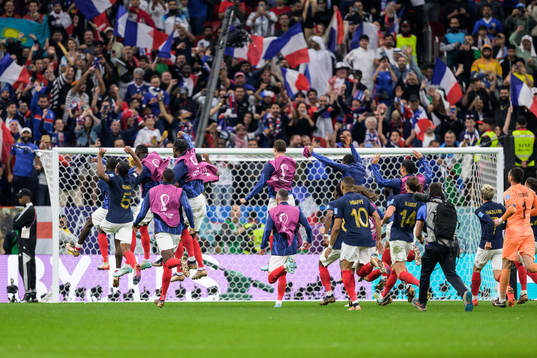 Players of France celebrate