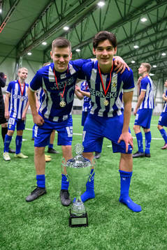 IFK Göteborgs Leo Radakovic och Leon Dusi  jublar med