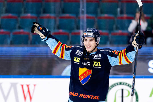 Djurgårdens Liam Öhgren jublar