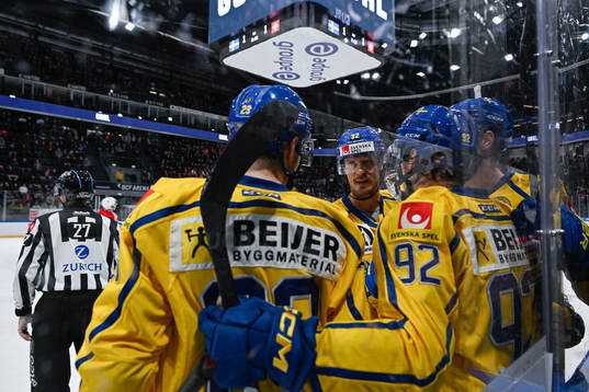 Jesper Olofsson of Sweden celebrate with team mates