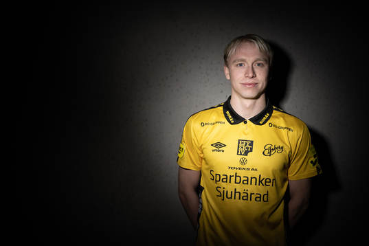 Elfsborgs nyförvärv André Boman poserar för fotografering den 16 december 2022 i Borås. 