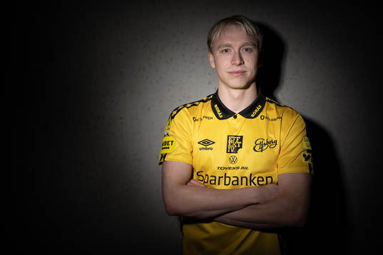 Elfsborgs nyförvärv André Boman poserar för fotografering den 16 december 2022 i Borås. 