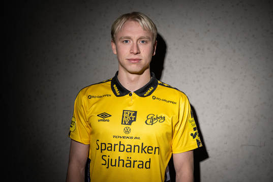 Elfsborgs nyförvärv André Boman poserar för fotografering den 16 december 2022 i Borås. 