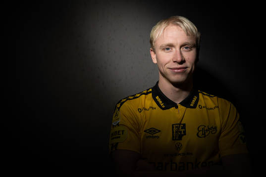 Elfsborgs nyförvärv André Boman poserar för fotografering den 16 december 2022 i Borås. 