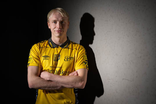 Elfsborgs nyförvärv André Boman poserar för fotografering den 16 december 2022 i Borås. 