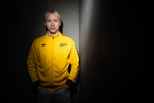 Elfsborgs nyförvärv André Boman poserar för fotografering den 16 december 2022 i Borås. 
