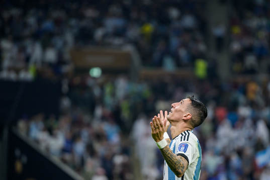 Angel de Maria of Argentina celebrates
