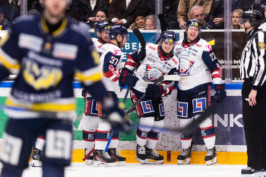 Spelare ur Linköping jublar