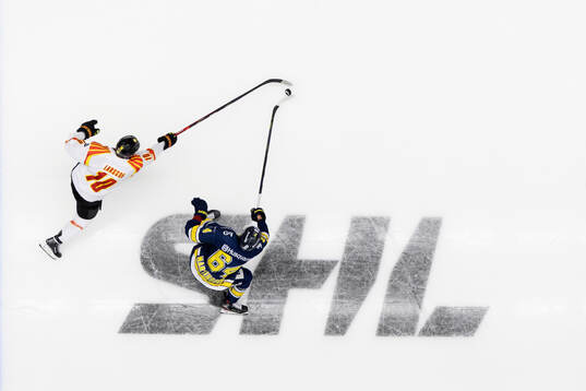 Brynäs Johan Larsson och HV71s Eric Martinsson