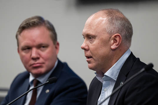 Anders Larsson, president of the Swedish Ice Hockey Association and Mikael Ström
