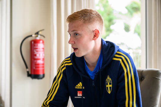 Hugo Larsson of the Swedish men's football national team