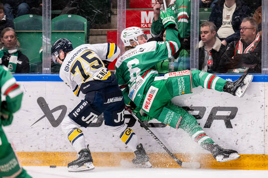 HV71s Radan Lenc och Rögles Tony Sund