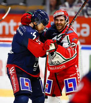 Linköpings Oscar Fantenberg och Frölundas Anthony Greco