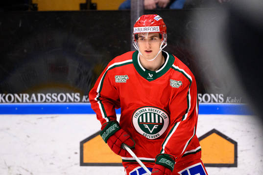 Frölundas Stefan Milosevic innan ishockeymatchen i SHL
